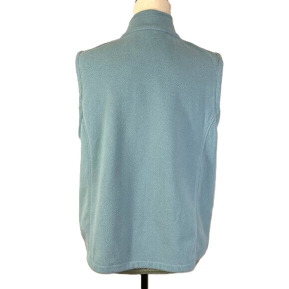 Orvis Fleece Vest Size L Seafoam Light Blue Full Zip - Picture 3 of 6